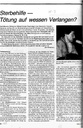 Sterbehilfe- Tötung auf wessen Verlangen?