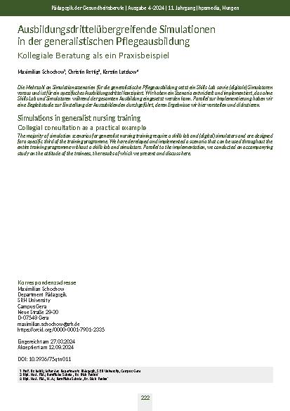 Simulation, Skills und Fallarbeit